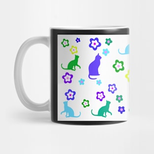Kitty Cats and Flowers-  Gifts Cat Lovers Mug